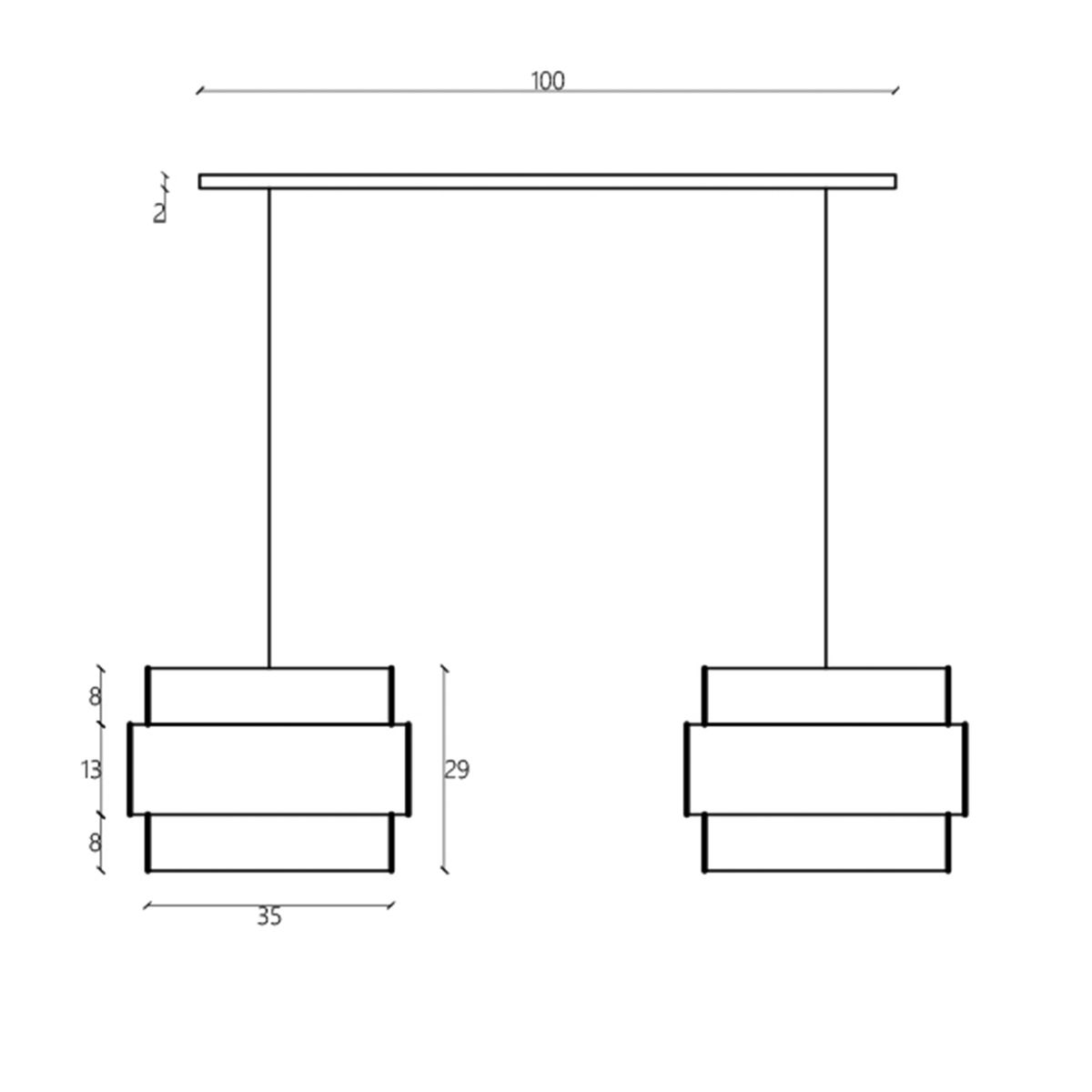 DISEÑO 3 - Lámpara Colgar Acordeon Doble L100 Cromo Diseño 3