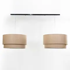 DISEÑO 3 - Lámpara Colgar 2 P Cruda C/Tapa Doble L100