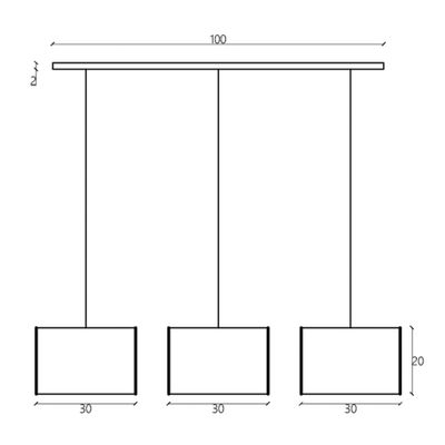 Imagen 2 del producto Lámpara Colgar 1L 30 Cm Triple Cobre