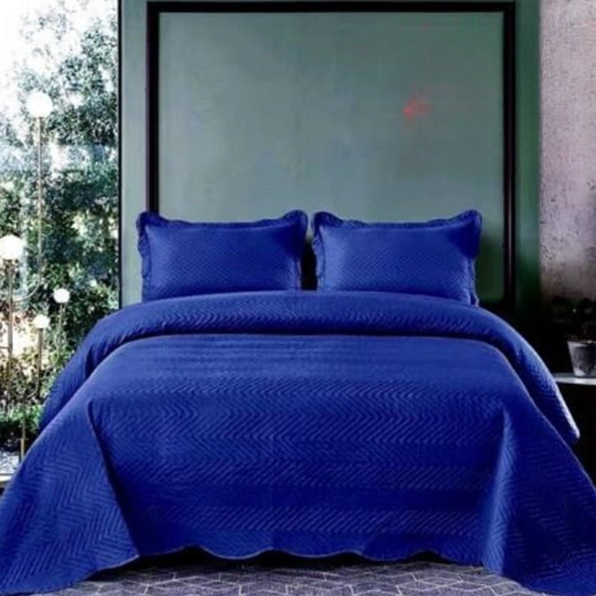 GENERICO - Quilt de Verano 2 plazas. Color Azul  Ls21011