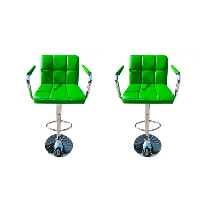 DECHAUS - Pack 2 Sillas Taburete Bar Dec Haus Metal-ecocuero 62-82 Cm J10-10