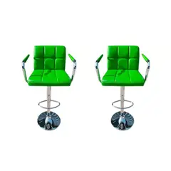 DECHAUS - Pack 2 Sillas Taburete Bar Dec Haus Metal-ecocuero 62-82 Cm J10-10