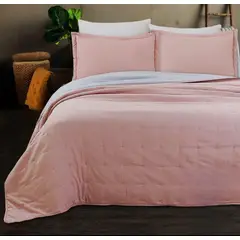 GENERICO - Cubrecama de Algodón King Super King Color Rosado