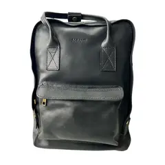 GENERICO - Mochila de Cuero Legitimo RAMÉ Color Negra Unisex Hecho en Chile