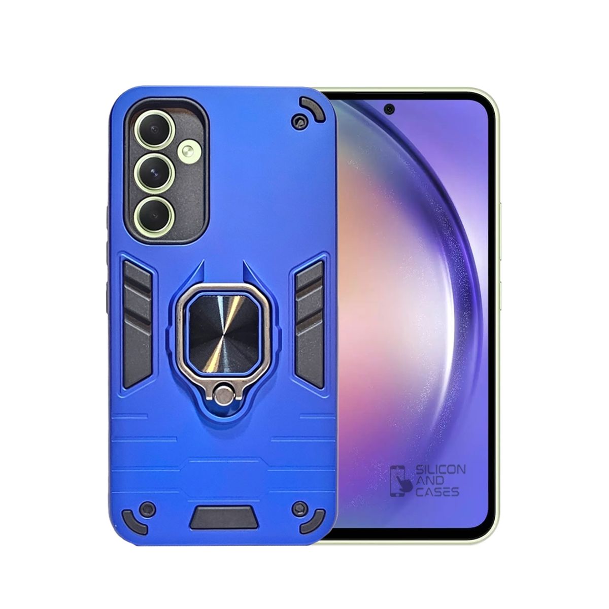 GENERICO - CARCASA PARA SAMSUNG A54 AZUL ANTIGOLPE ANILLO PROTECTOR CAMARA