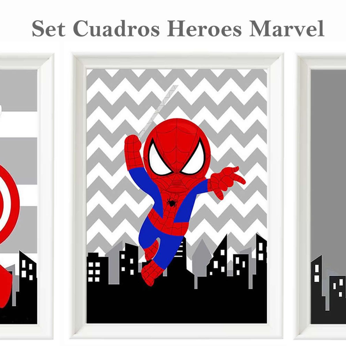 DECORACION CREATIVA - Set Cuadro Infantil niño - Superheroes Marvel