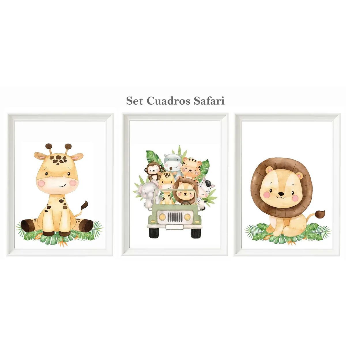 DECORACION CREATIVA - Set Cuadro Infantil niño - Safari