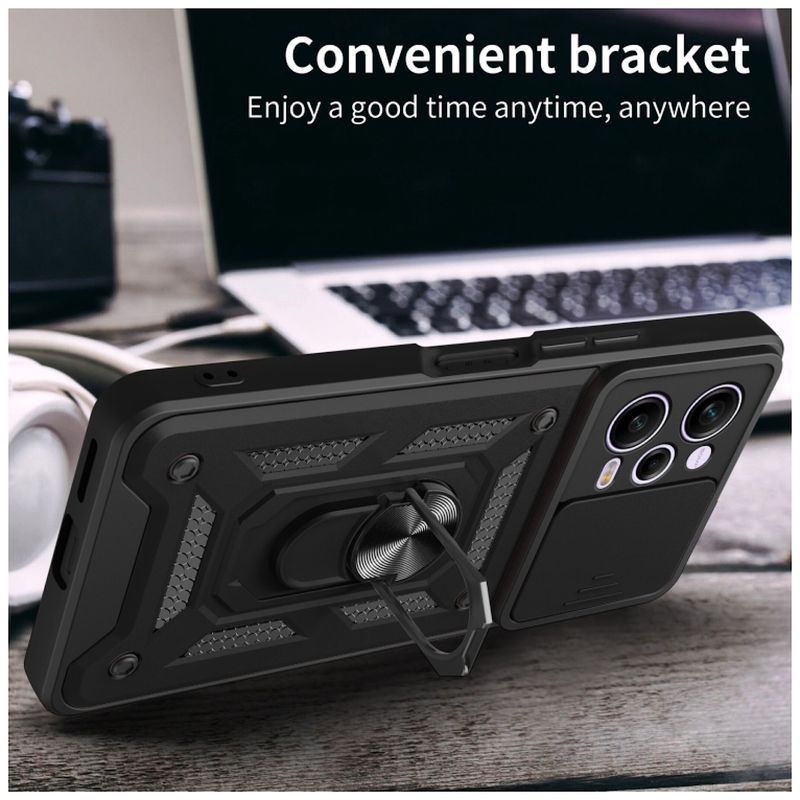 GENERICO - Carcasa Armor Anillo Para Xiaomi Note 12 Pro 5G-Negro