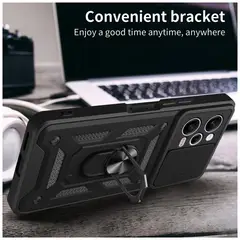 GENERICO - Carcasa Armor Anillo Para Xiaomi Note 12 Pro 5G-Negro