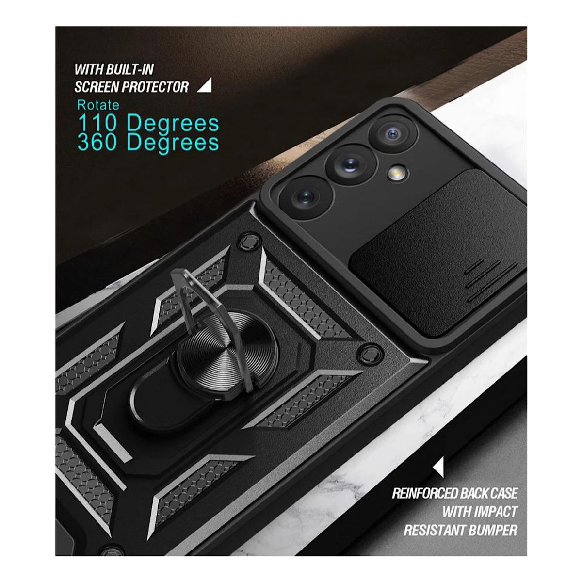 GENERICO - Carcasa Armor Para Samsung A34 5G-Negro