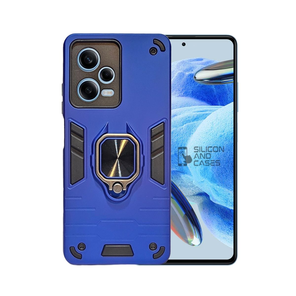 GENERICO - CARCASA PARA XIAOMI REDMI NOTE 12 PRO 5G AZUL ANTIGOLPE ANILLO