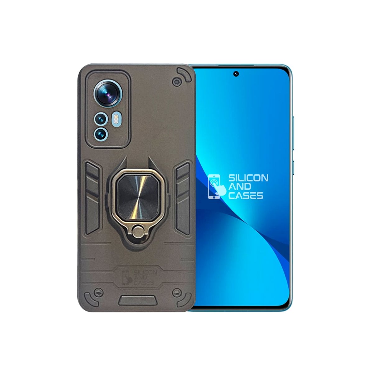 GENERICO - CARCASA PARA XIAOMI 12 LITE NEGRA ANTIGOLPE ANILLO