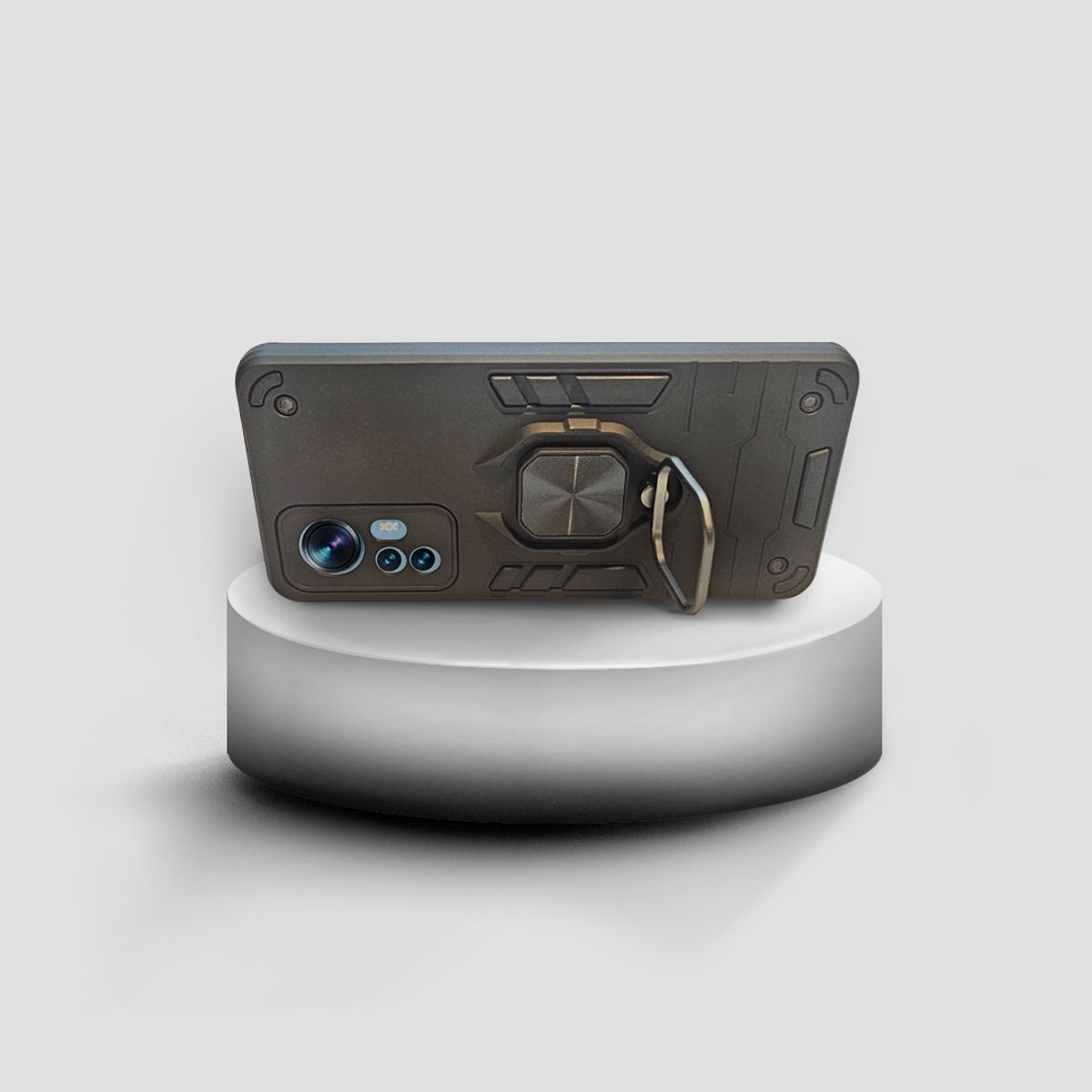 GENERICO - CARCASA PARA XIAOMI 12 LITE NEGRA ANTIGOLPE ANILLO