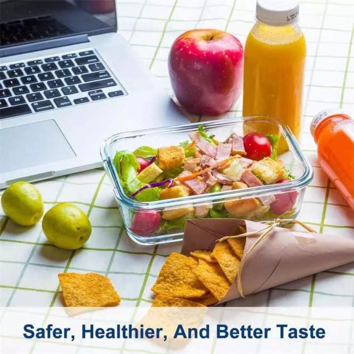 ALLEGRA - Set 3 Tupper Cuadrados Hermeticos Allegra para Comidas