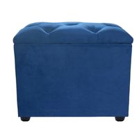 Baul Capitoné Azul Marino Felpa Muebles Rimar
