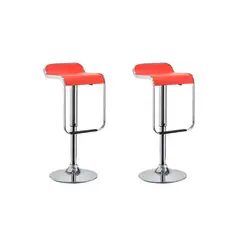 DECHAUS - Pack 2 Sillas Taburete Bar Dec Haus 60-80 Cms J8-29 Rojo