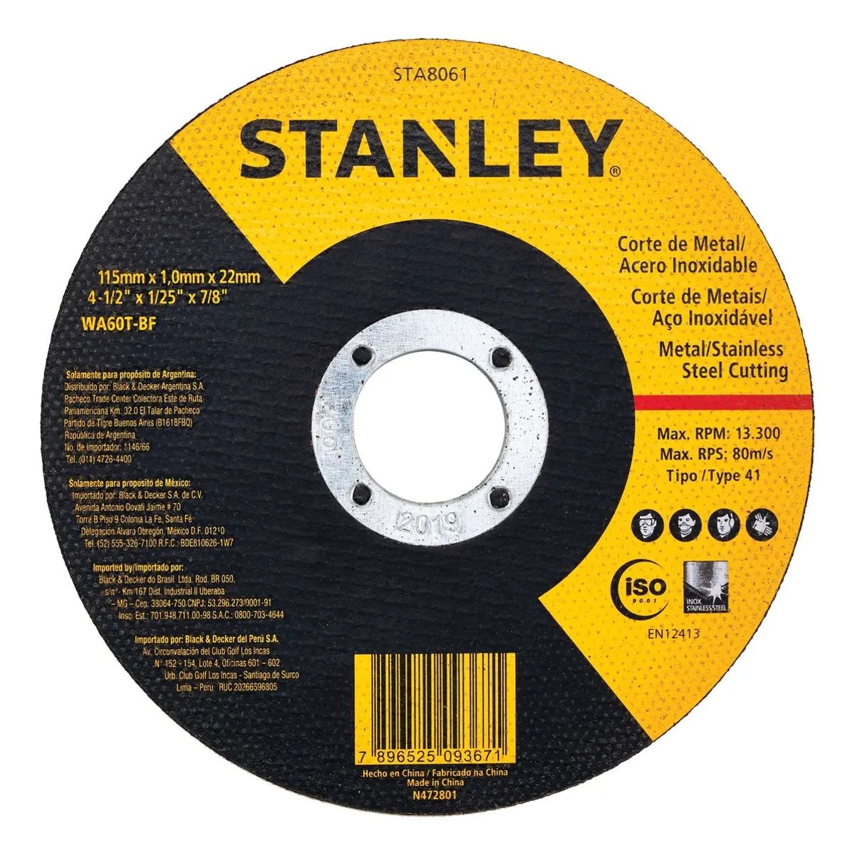 STANLEY - Pack De 25 Discos De Corte Stanley 4 1/2 PuLG.