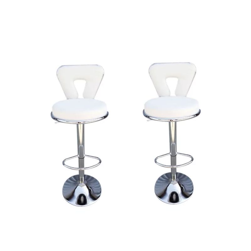 DECHAUS - Pack 2 Sillas Taburete Bar Dec Haus Cuero-metal 62-83 J10-24 Blanco
