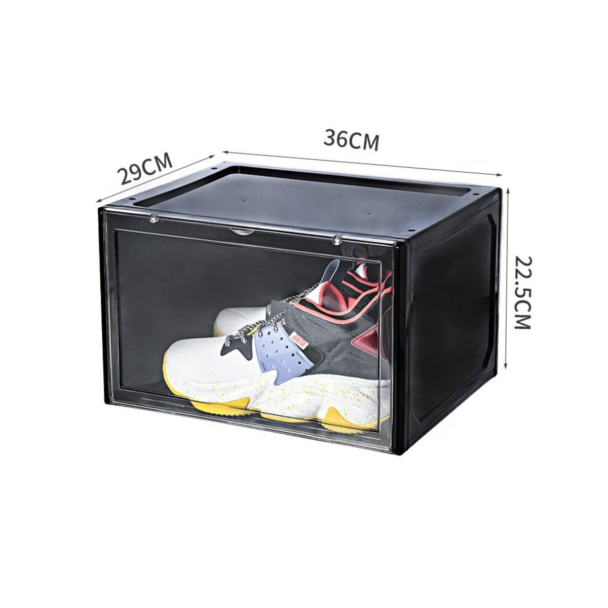 OEM - CAJA ORGANIZADORA DE ZAPATO APILABLE INDIVIDUAL NEGRO