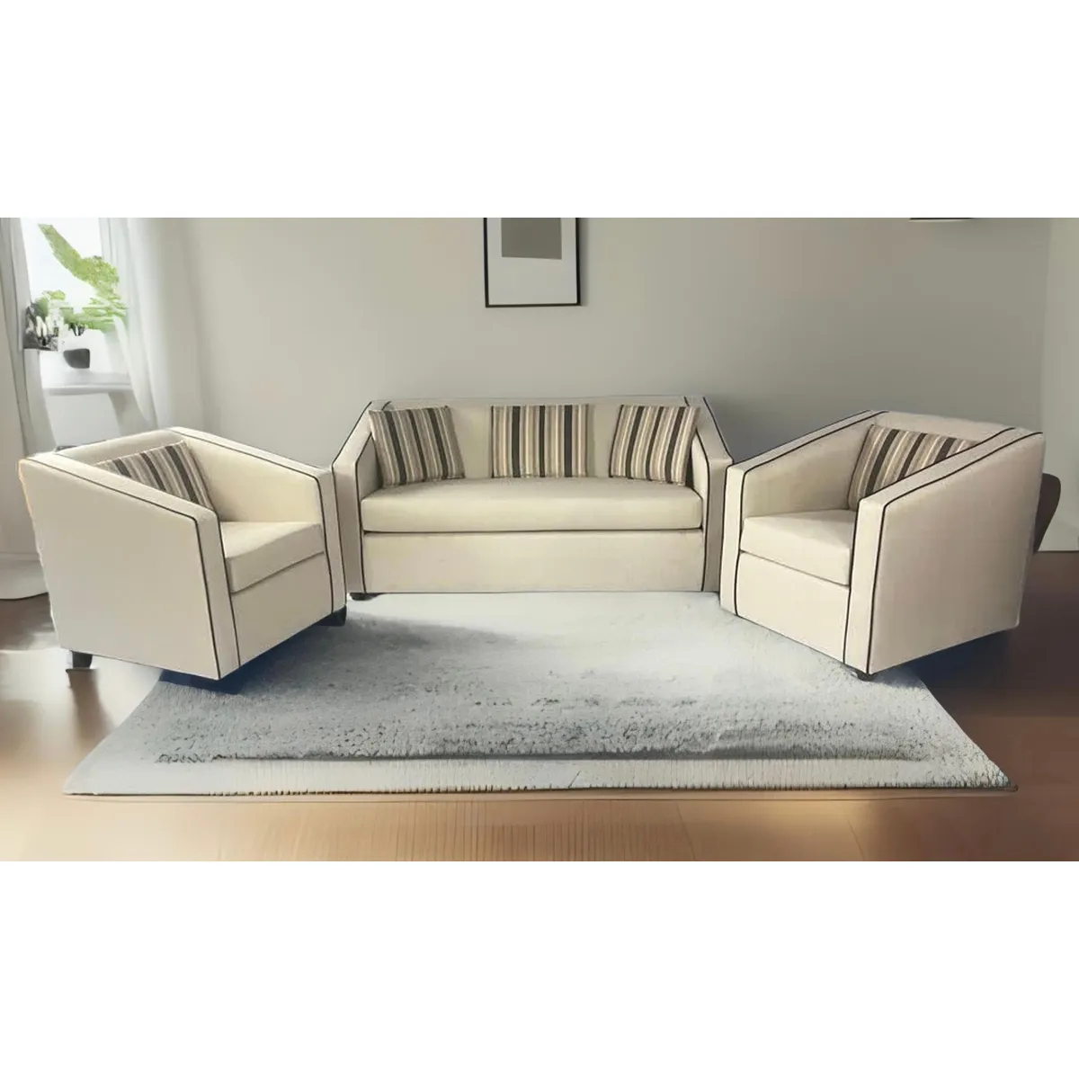 RUZAM MOBEL - JUEGO DE LIVING 3-1-1 VICTORIUS BEIGE LINO