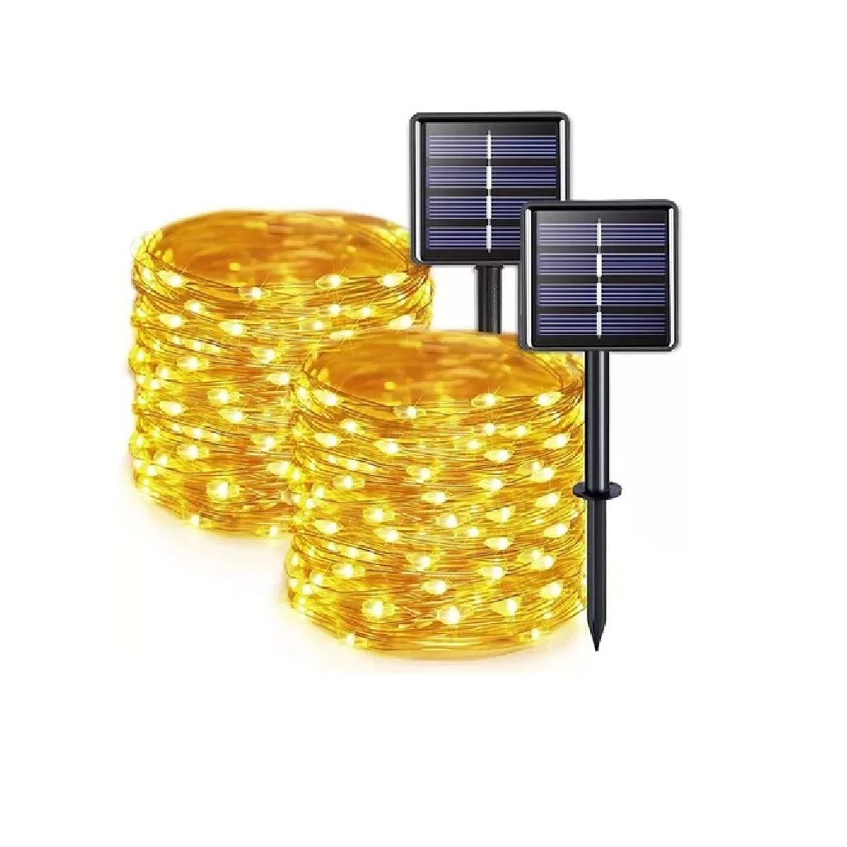 SHOP EHOME BAG - Guirnalda Solar Alambre Hada 200 Led 20 Mts Cálida Pack X2