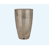 MACETERO BEIGE EFECTO MARMOL AMSTERDAM 65CM ALTO CON PLATO
