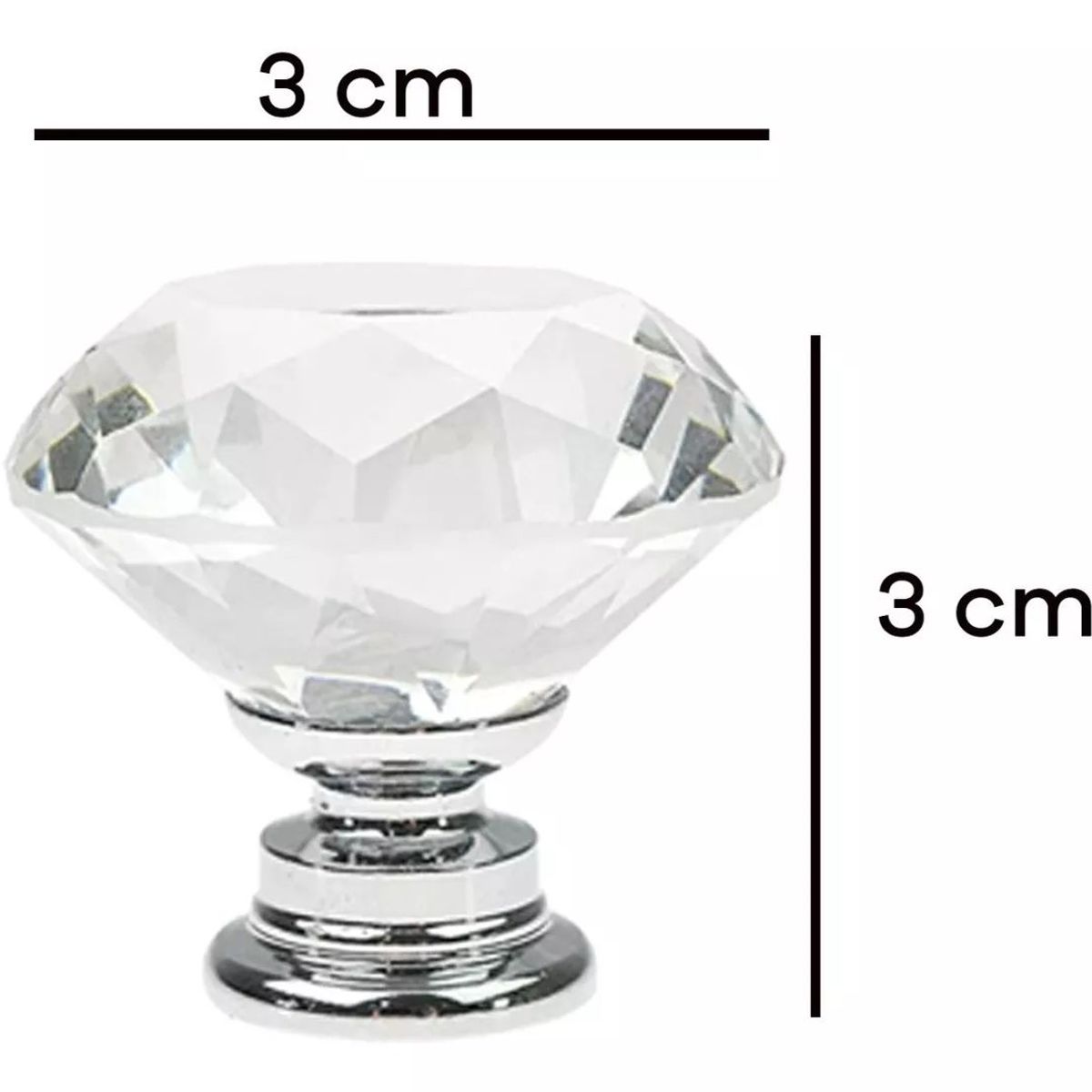 KUANGYE - 15 Perillas Jaladera De Cristal En Forma De Diamante