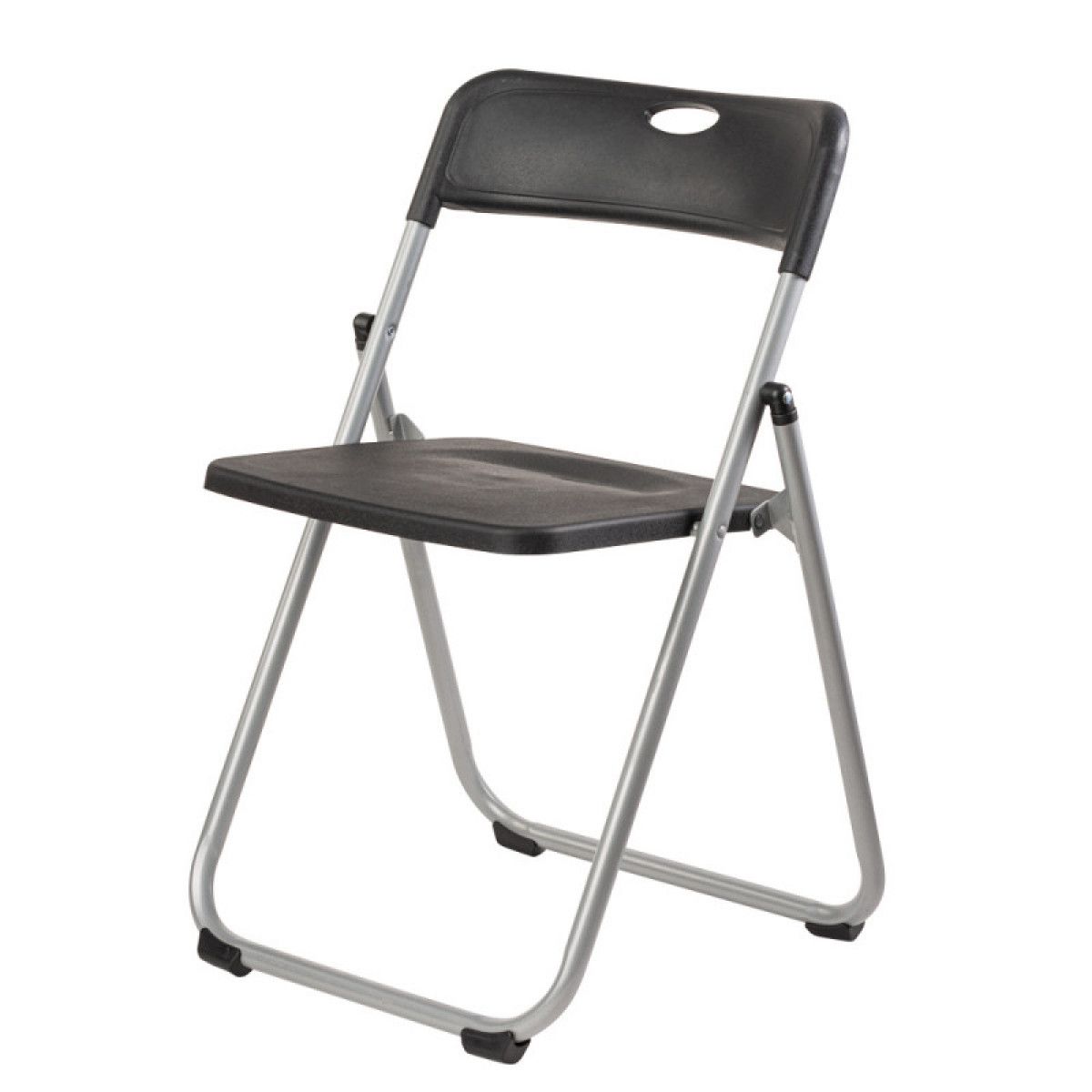 GENERICO - Silla plegable metalica Negro 4 Unidades Bighouse