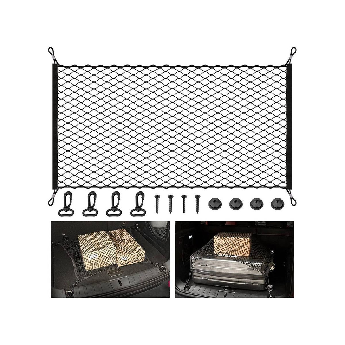 EASY FIT - Red De Almacenamiento Malla Cajuela Maletero Auto Elástica
