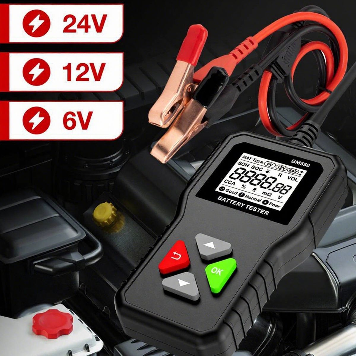 U BUY - Probador Tester De Batería Automotriz Voltaje 6v12v24v