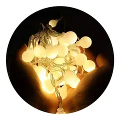 PARTYGLOBOS - Guirnalda Luces 30 Led Hadas 4 Metros Pilas Navidad Calido