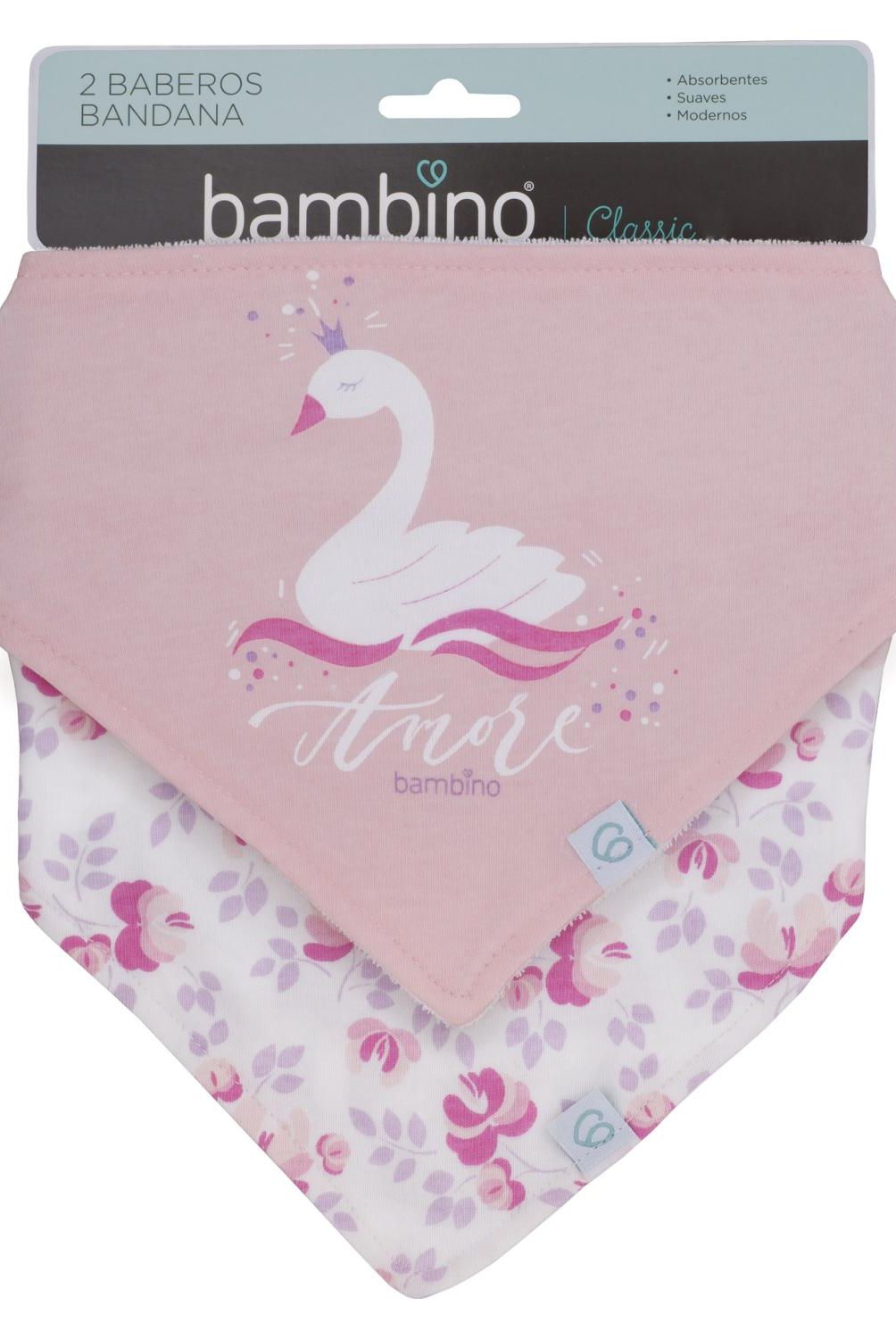 BAMBINO - Babero Bandana Cisne Blanco Niña
