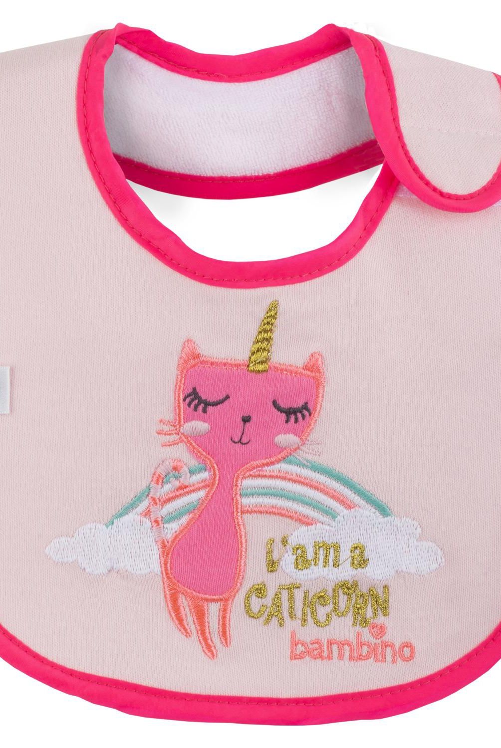 BAMBINO - Bipack Babero Toalla Gato Arcoiris