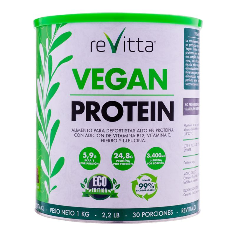 REVITTA WELLNESS - Proteina vegana Vegan Protein Chocolate 1 kg. - Revitta