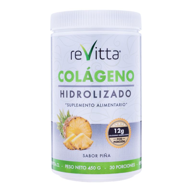 REVITTA WELLNESS - Colágeno Hidrolizado + Vitaminas - piña 450 grs 30 servicios - Revitta