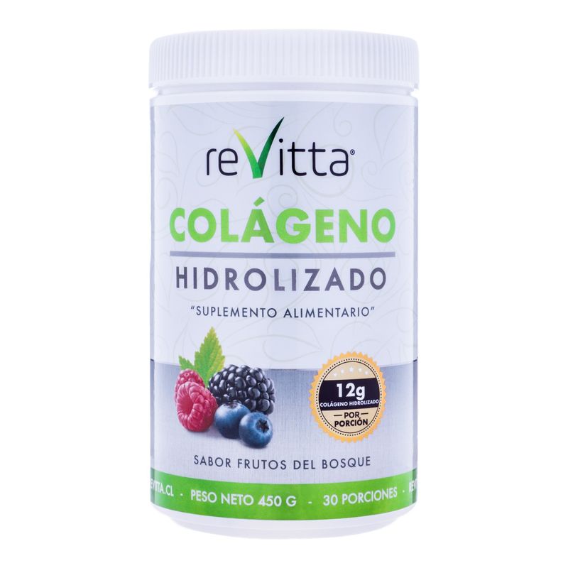 REVITTA WELLNESS - Colágeno Hidrolizado + Vitaminas  Frutos del bosque 450gr 30sv Revitta