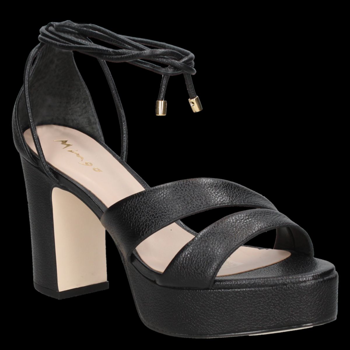 MINGO - Sandalia Casual Mujer Negro Mingo