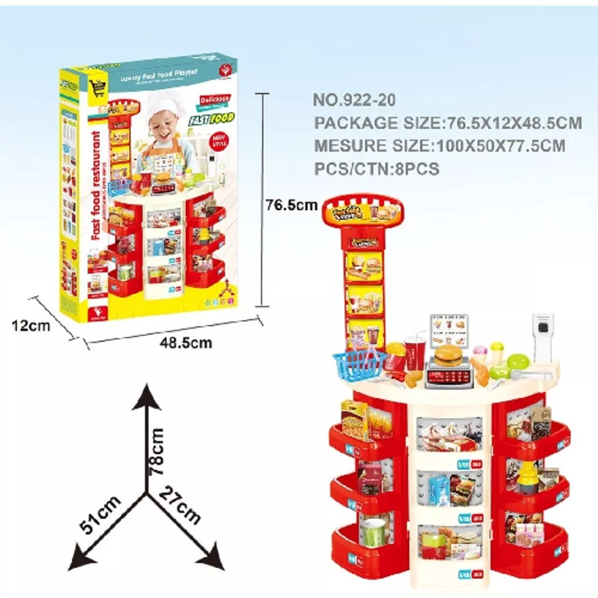 GENERICO - Set Supermarket Con Registradora Luz Y Sonido