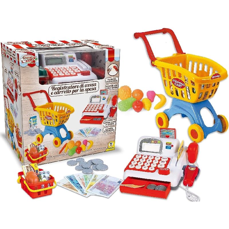 GENERICO - Set Caja Registradora Y Carro De Supermercado Grande