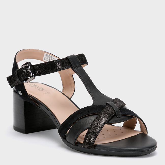 GEOX - Sandalia Mujer Cuero Negra