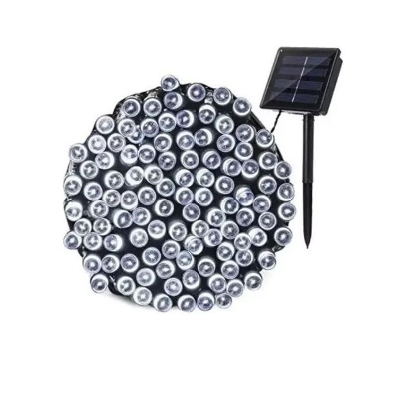 GENERICO - Luces Solares Navidad Guirnalda 50 Metros 500 Led Blanco Frío