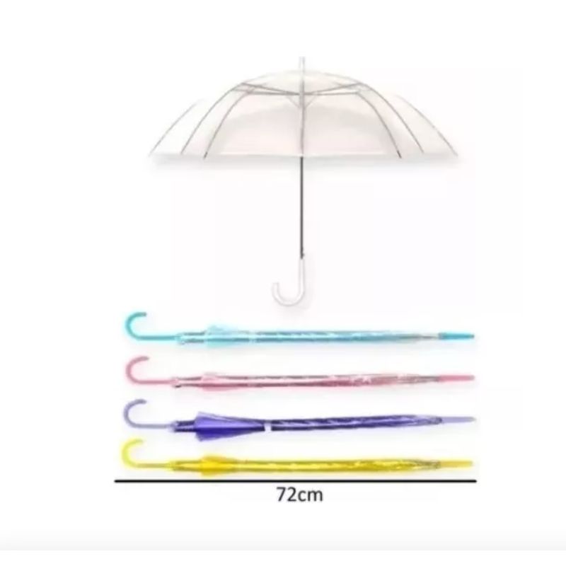GENERICO - Paraguas Plegable 8 Varillas 60cm Colores Transparente
