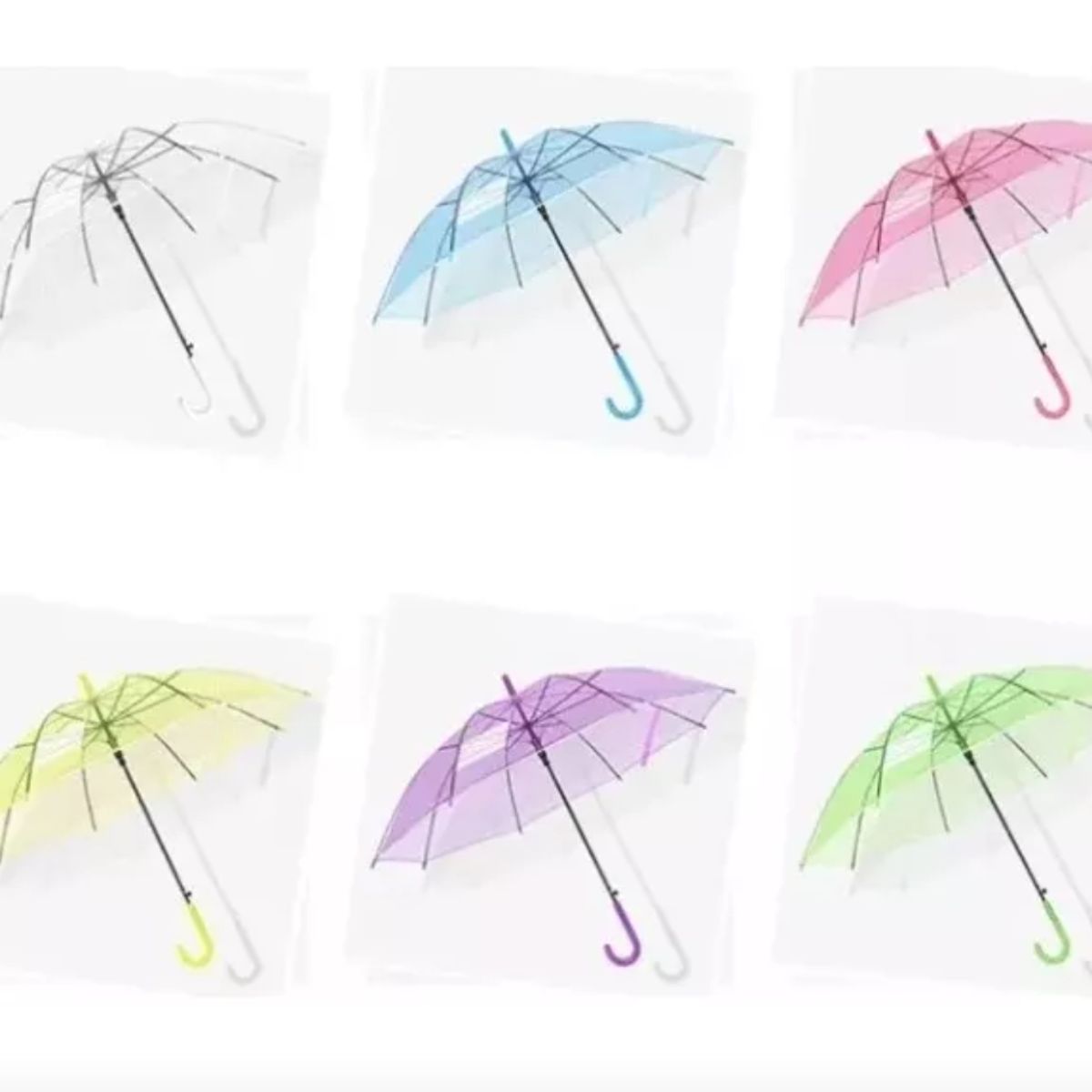 GENERICO - Paraguas Plegable 8 Varillas 60cm Colores Transparente