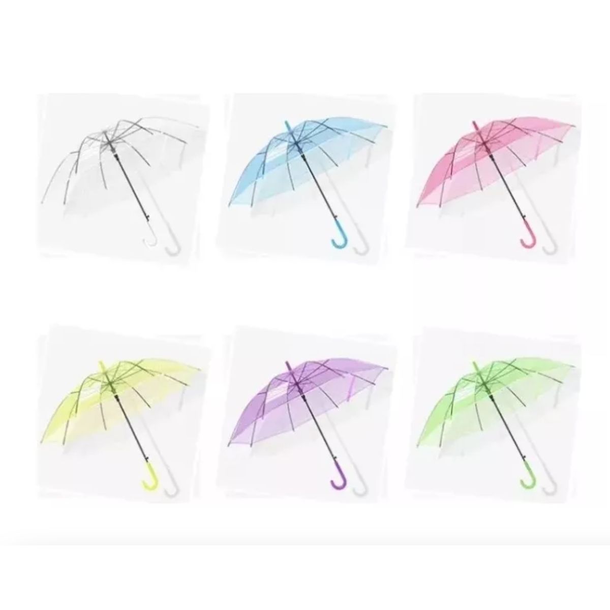 GENERICO - Paraguas Plegable 8 Varillas 60cm Colores Transparente