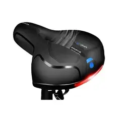 GENERICO - Sillín anti prostático con resortes y luz para bicicletas