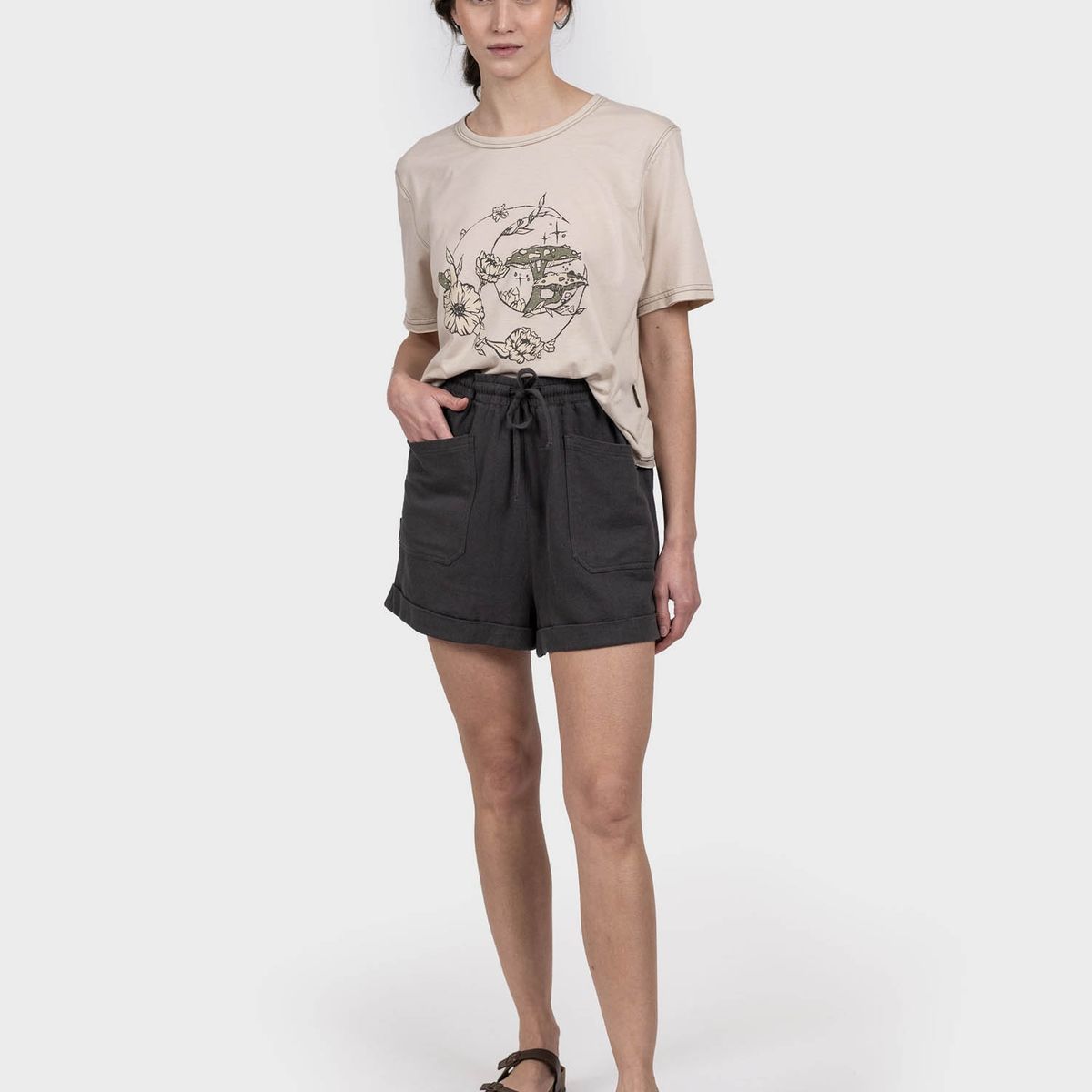 GNOMO - Short Lino Gurip Mujer DarkGrey Gnomo