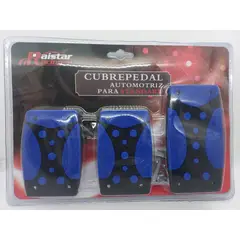 GENERICO - Set cubre pedales auto 3 piezas de aluminio y goma tunning