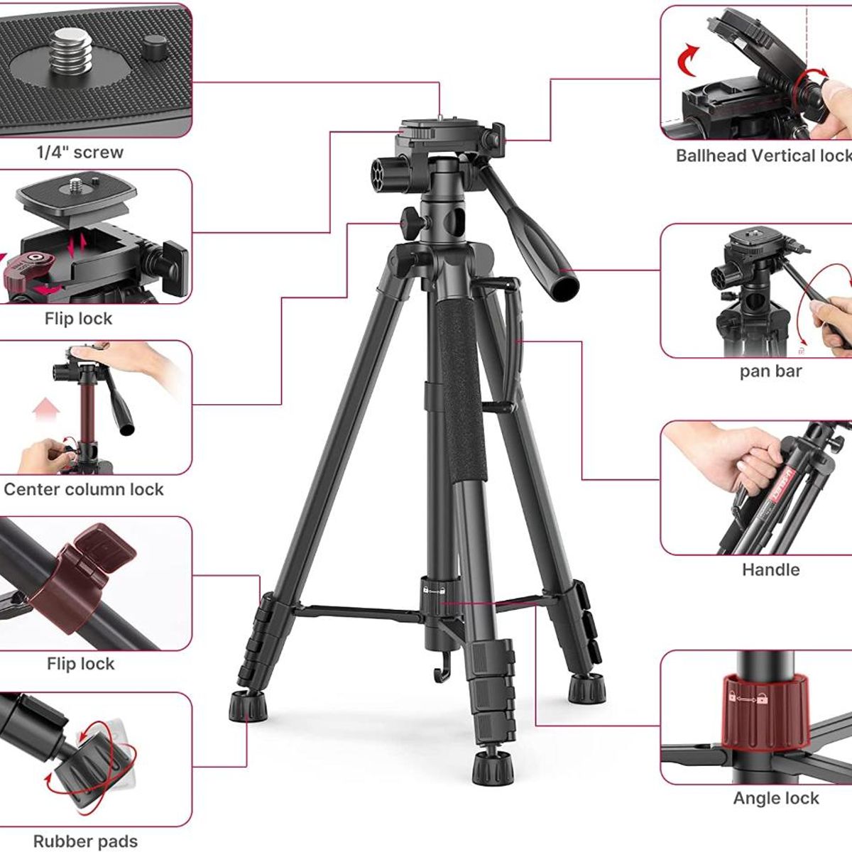 ULANZI - Ulanzi VT-01 Trípode Con Función Barra Central en 90°
