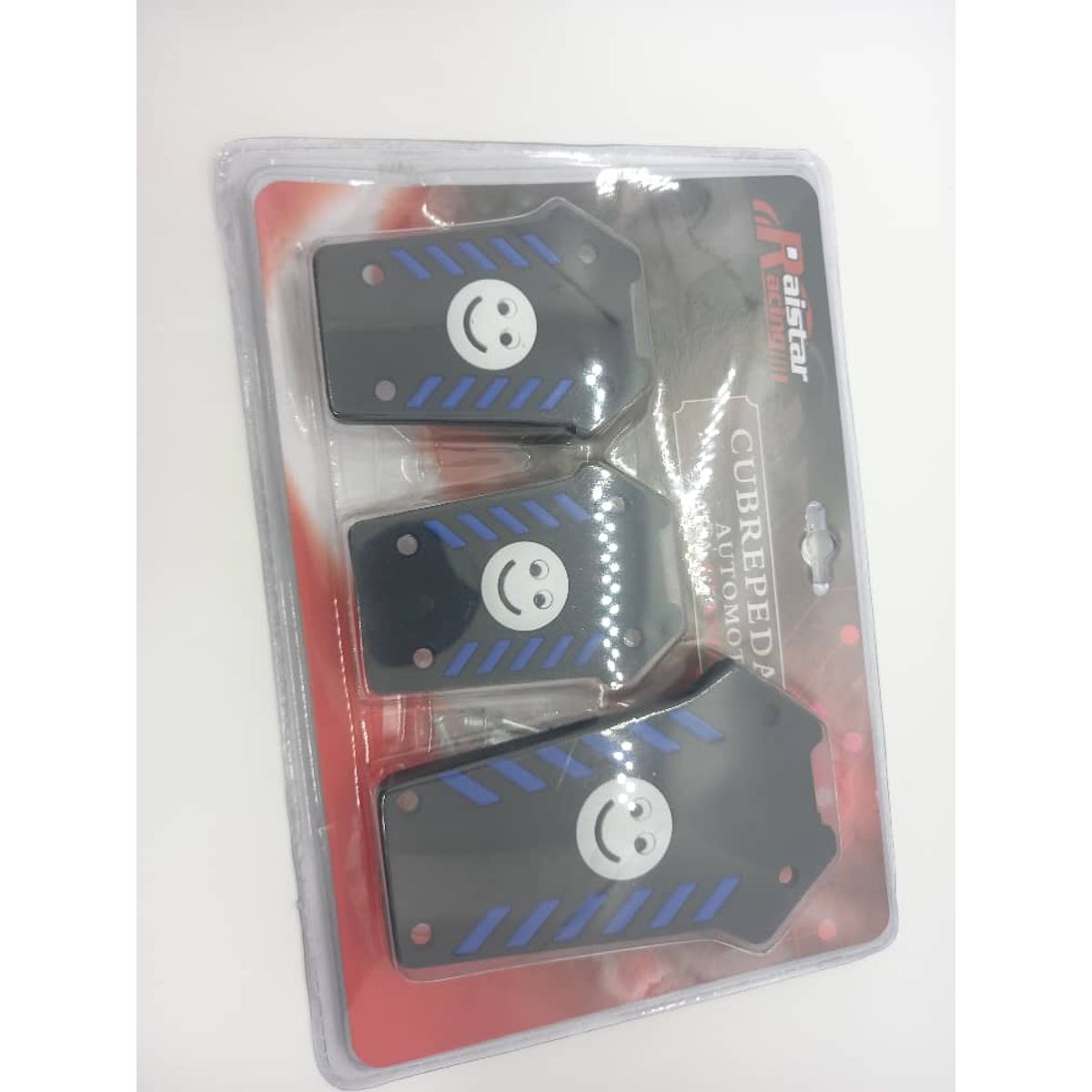GENERICO - Set cubre pedales  auto 3 piezas de aluminio y goma tunning