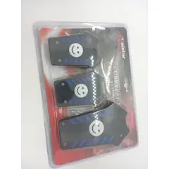 GENERICO - Set cubre pedales auto 3 piezas de aluminio y goma tunning